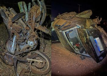 Três pessoas morrem em batida entre carro e moto na MT-240